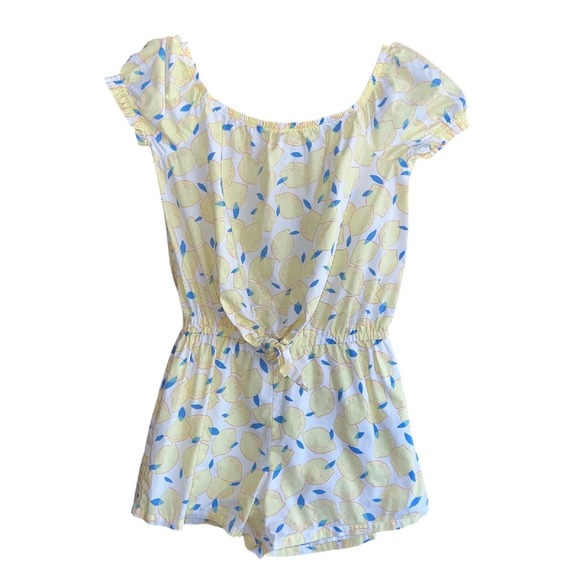 GAP Kids Lemon Print Romper Tie Front Yellow White Size S‎ - Picture 1 of 9